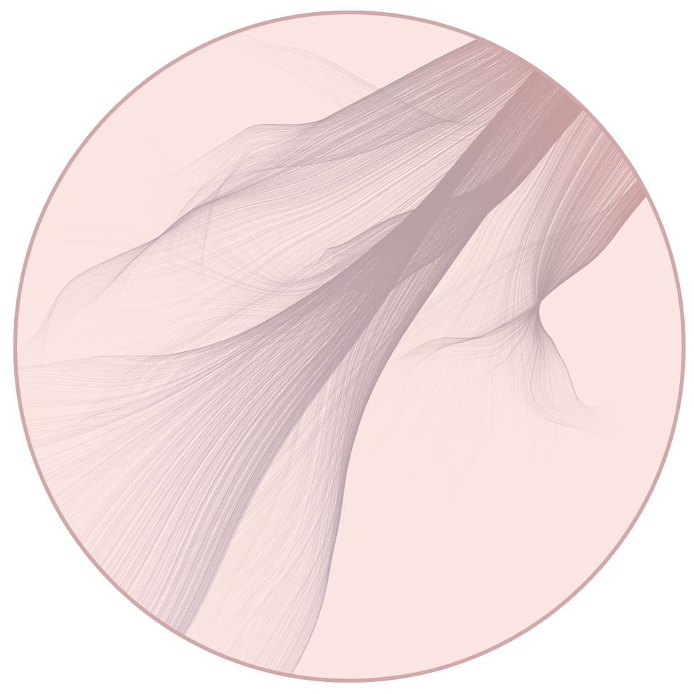 Particles traces on a light red background